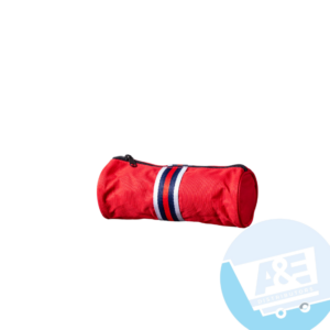 Red stripe pencil case for stationery