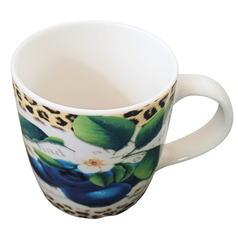 Floral and Leopard Printed Mug - Image 2