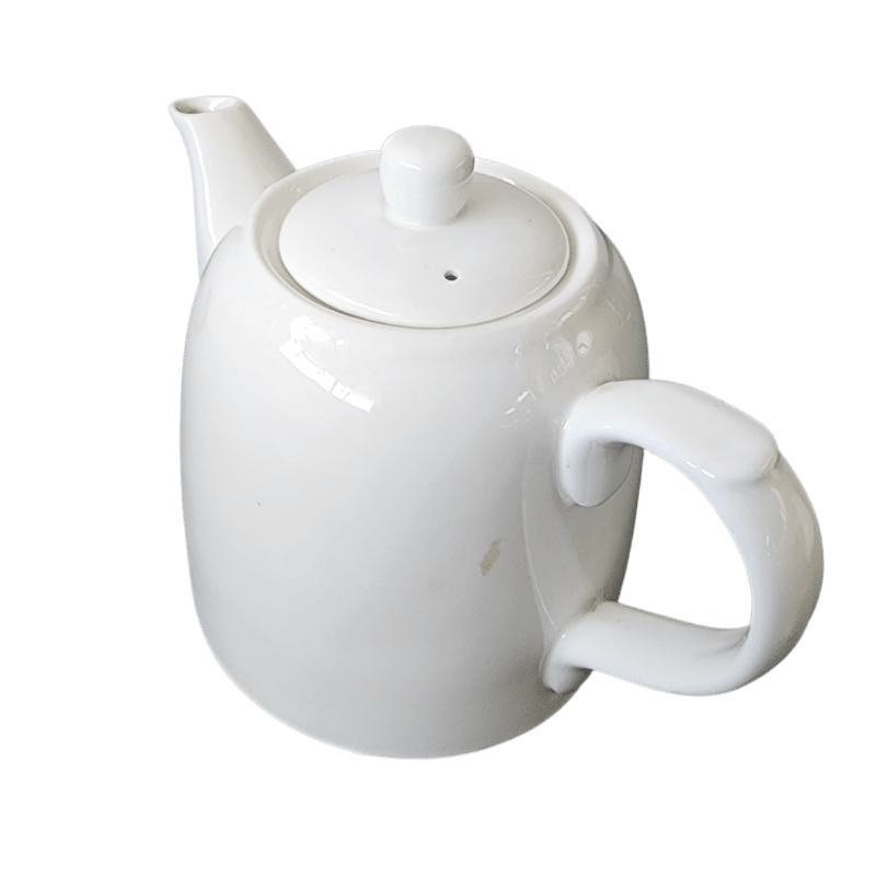White Plain Porcelain Teapot - Image 2