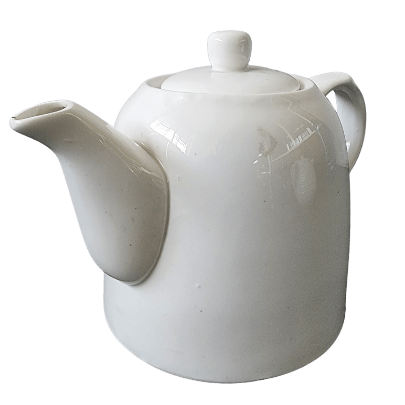 White Plain Porcelain Teapot - Image 3