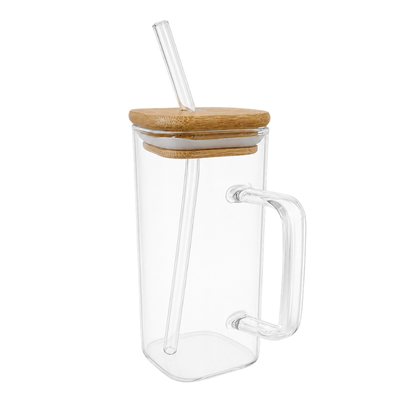 SQ Bamboo Glass Straw Bottle - Image 2