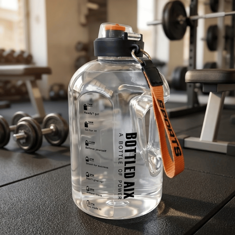 2L Barrel Gym & Sports Water Bottle Clear - Image 4