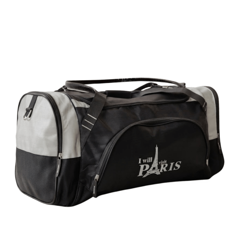 Paris Black and Grey Duffel Bag - Image 2
