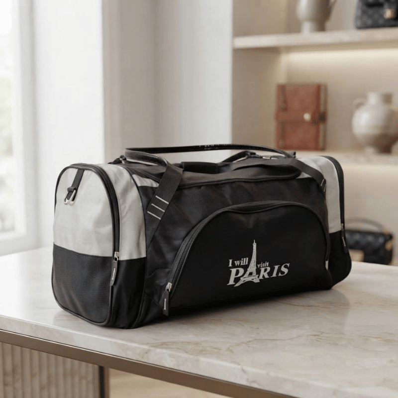 Paris Black and Grey Duffel Bag - Image 3