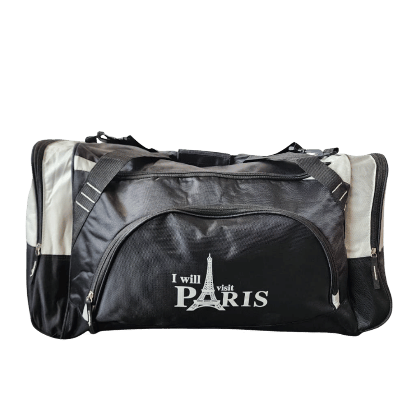 Paris Black and Grey Duffel Bag